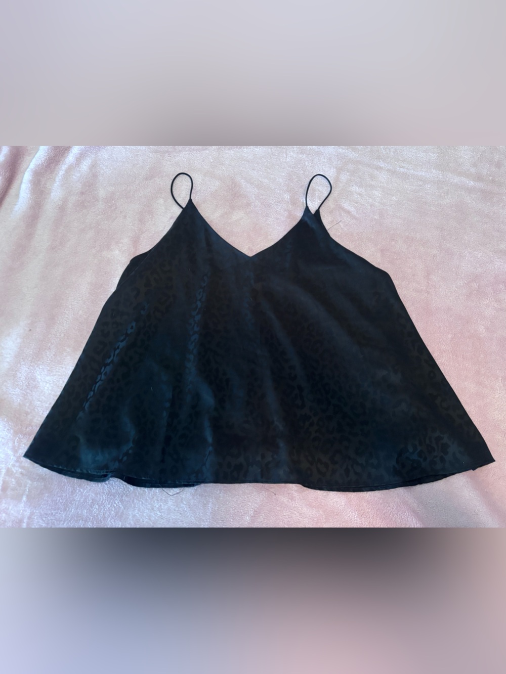 She + Sky Black Leopard Satin Cami